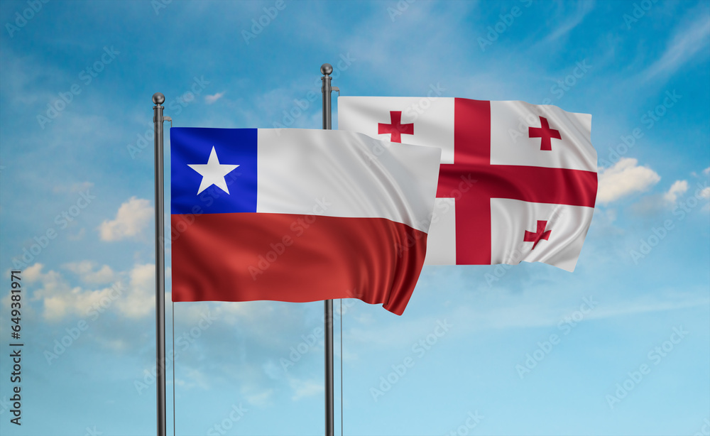 Georgia and Chile flag