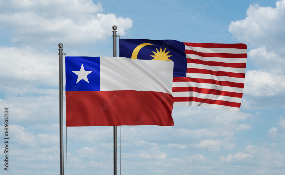 Malaysia and Chile flag Malaysia and Chile flag