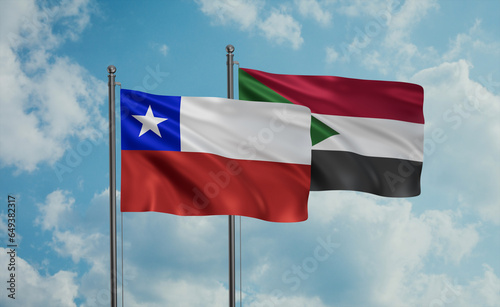 Sudan and Chile flag