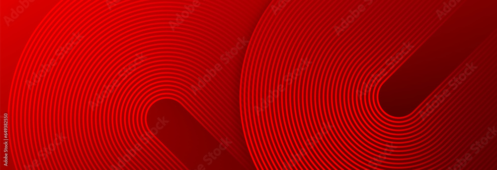 Red abstract background with glowing geometric lines. Modern shiny red gradient diagonal rounded lines pattern. Futuristic technology concept. Suit for poster, cover, banner, presentation, website