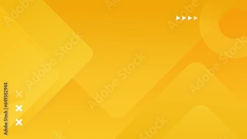 4k bright yellow orange animated fluid background. Geometric shapes arrows dots liquid morphic. Minimal funny style. Square line notebook pattern. Back to school blank animation. Seamless loop banner