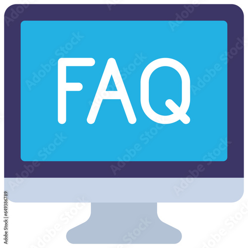 FAQ Computer Screen Icon
