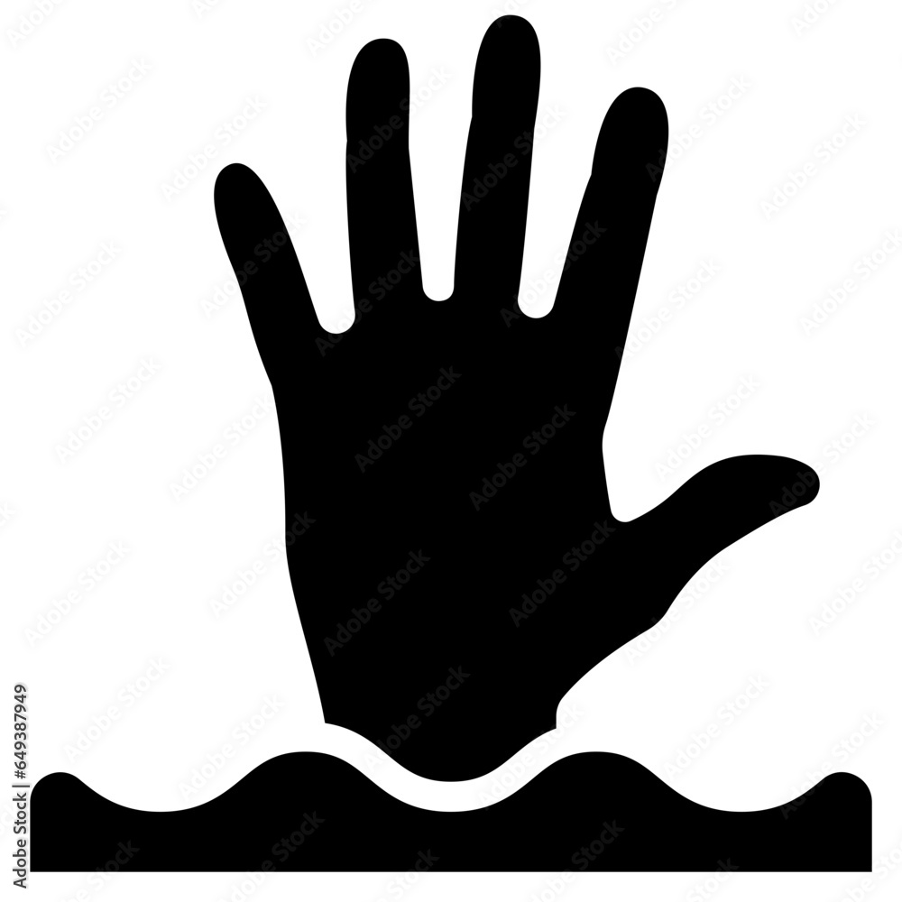 Obraz premium Help Hand In Water Icon
