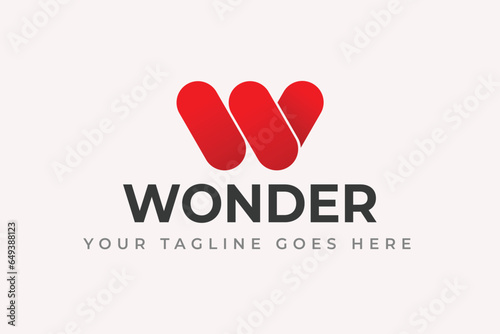 W letter modern minimalist logo design vector template