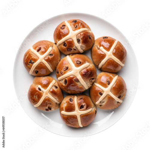 Plate of Hot Cross Buns Iso...
