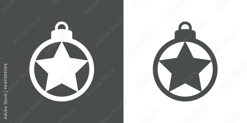 Tiempo de Navidad. Logo con silueta de bola de navidad con estrella para su uso en invitaciones y felicitaciones Tiempo de Navidad. Logo con silueta de bola de navidad con estrella para su uso en invitaciones y felicitaciones