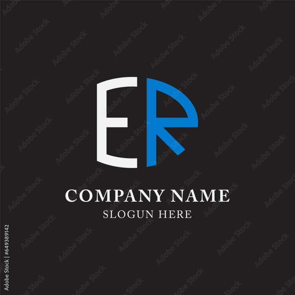 Obraz premium ER RE abstract monogram initial letter logo design template.