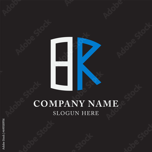 BR RB 8R R8 abstract monogram initial letter logo design template. photo