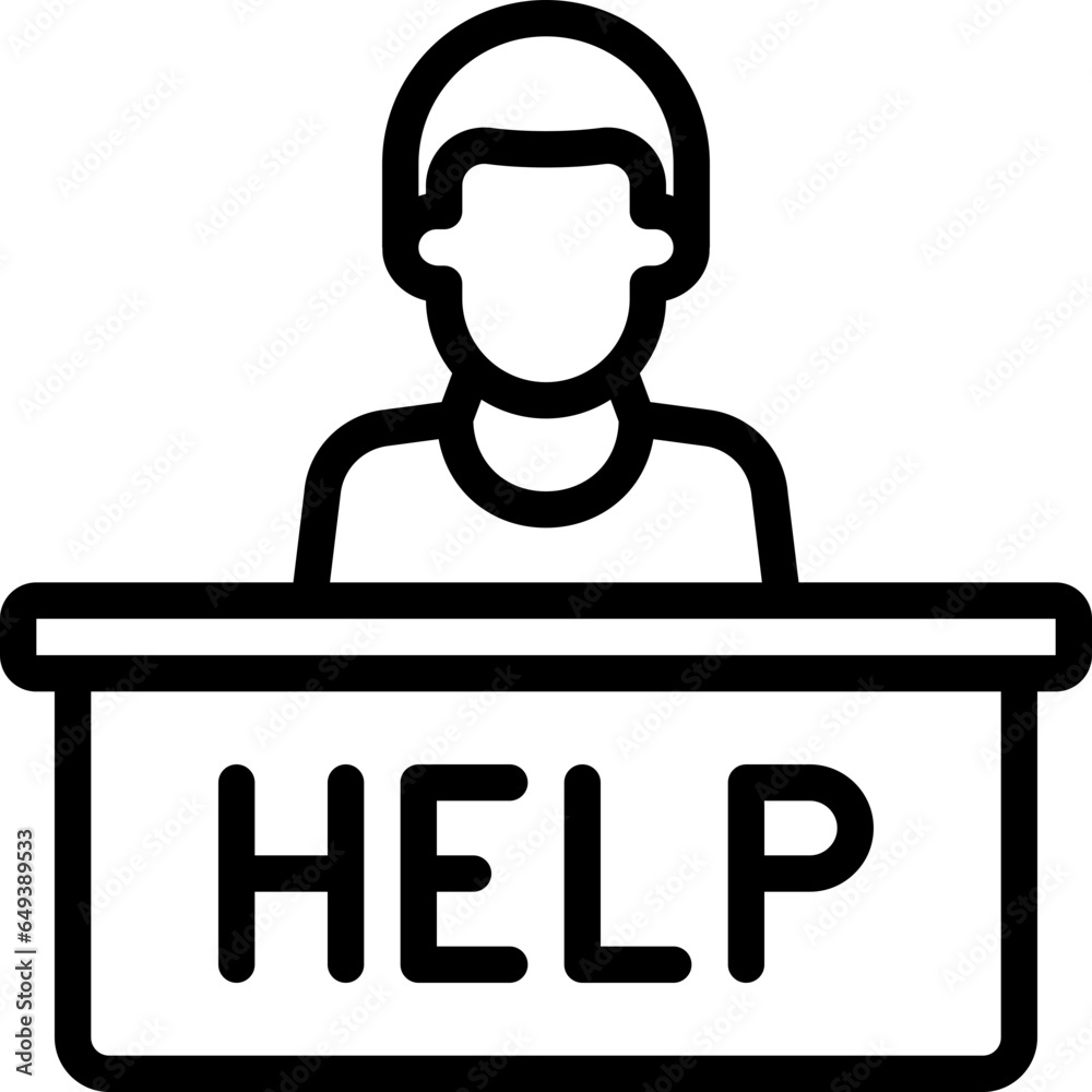 Help Desk Man Icon Help Desk Man Icon
