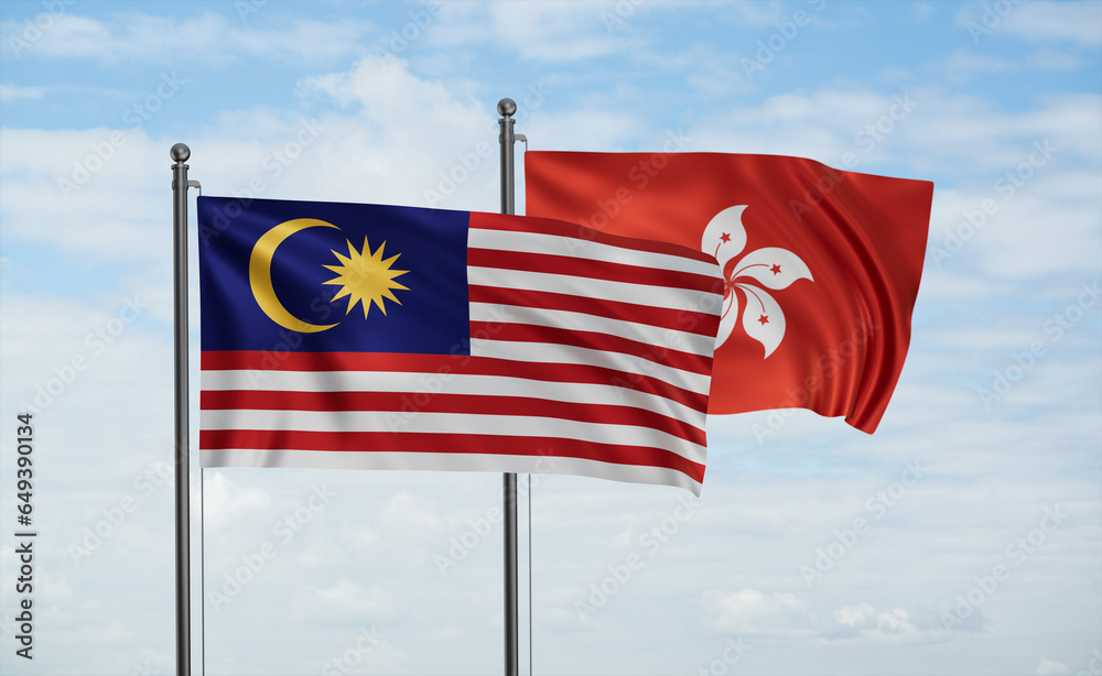 Hong Kong and Malaysia flag Hong Kong and Malaysia flag