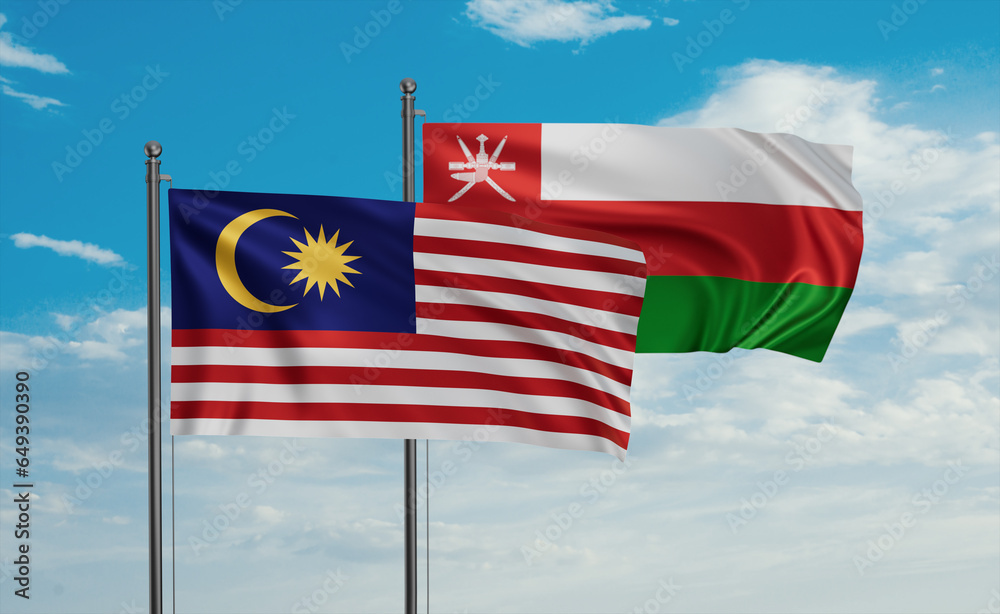 Oman and Malaysia flag Oman and Malaysia flag