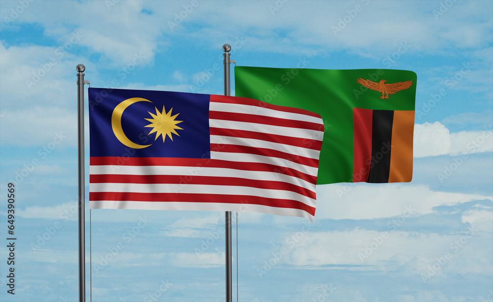 Zambia and Malaysia flag