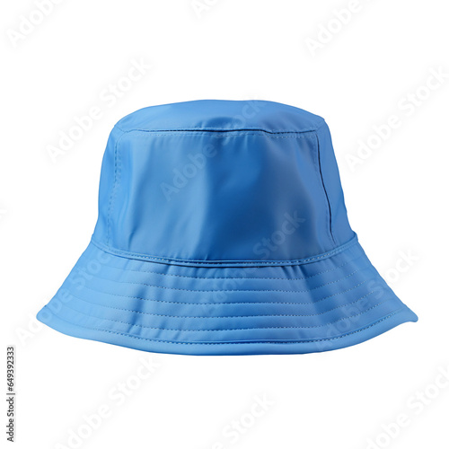 Blue bucket hat isolated on transparent or white background, png