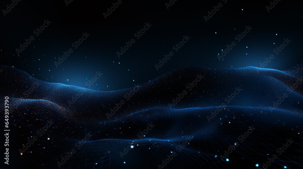 Abstract background with interweaving of dots. Big data visualization