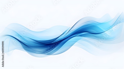 Cold blue air currents. Abstract light air effect, wind, and streams of fresh breeze. Design element on the white background, created with Generative AI technology. photo