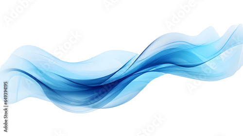 Cold blue air currents. Abstract light air effect, wind, and streams of fresh breeze. Isolated design element on the transparent background, created with Generative AI technology.
