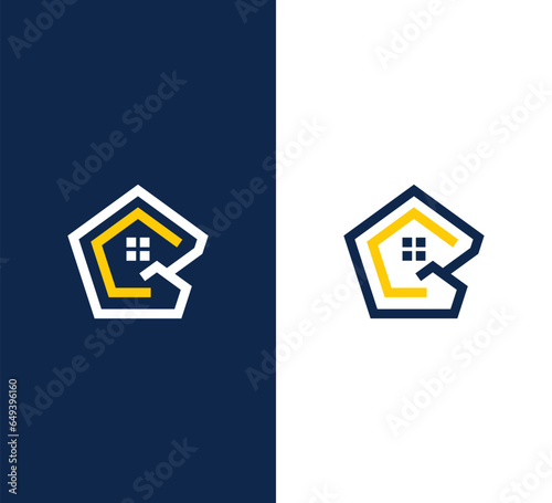 letter bc home logo design