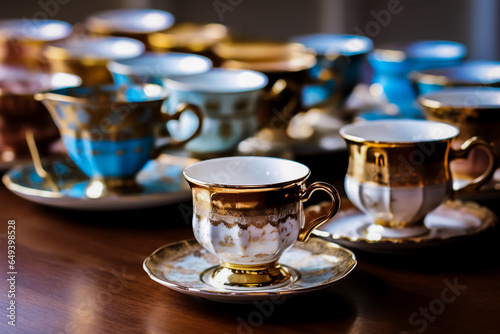 Ensemble de tasses à café en porcelaine photo