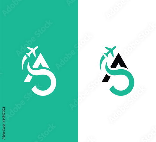 Letter AS Logo Design Vector