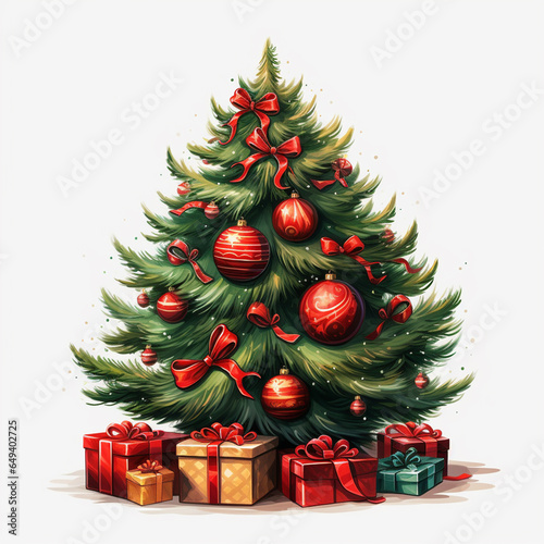 Christmas tree isolated on white background