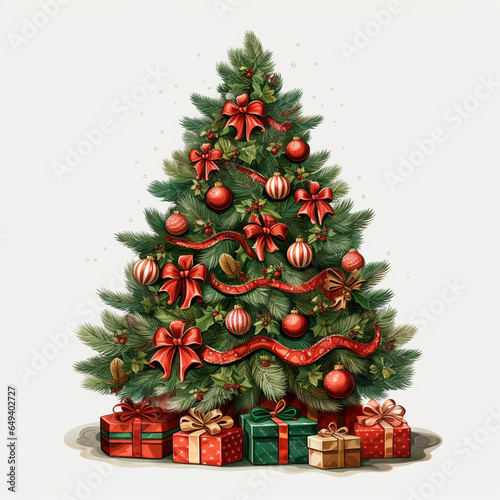 Christmas tree isolated on white background