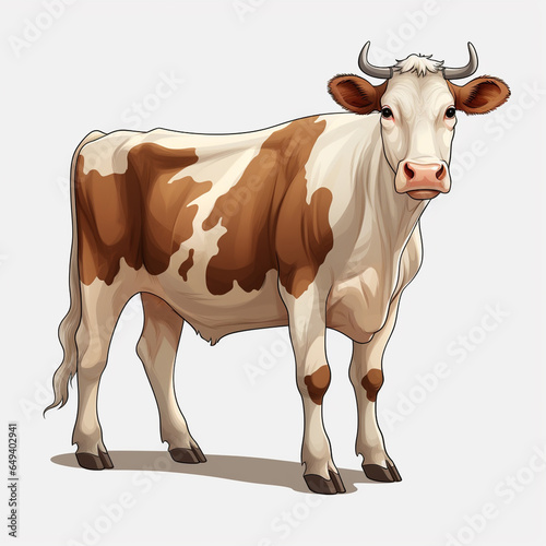 Cow for farm and milk design isolated on white background