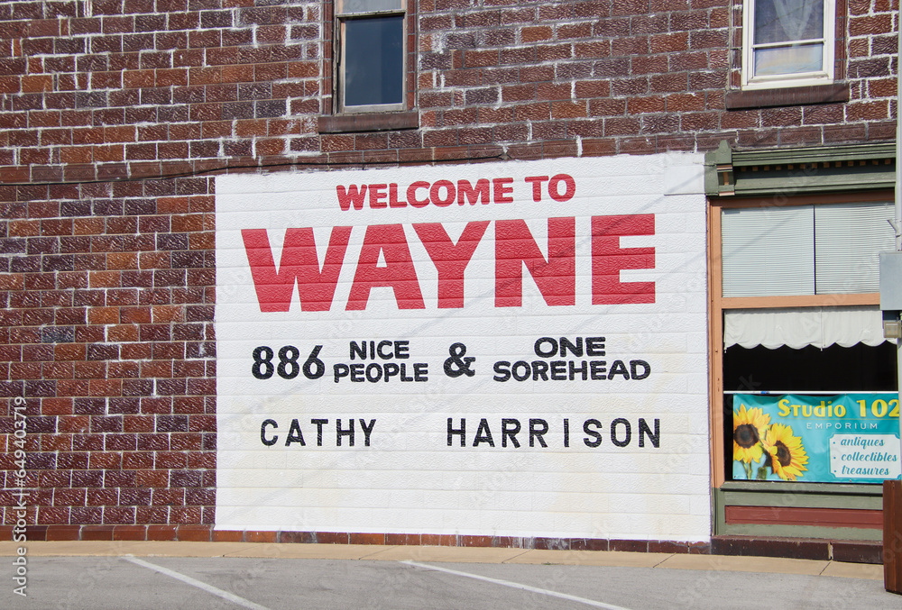 The sign at the Village of Wayne. Village of Wayne, Ohio USA on