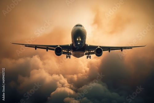 Passenger plane flying