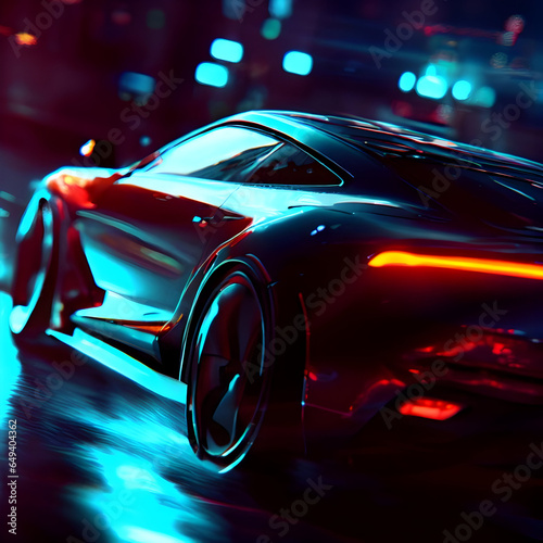 car in motion blur AI Generative