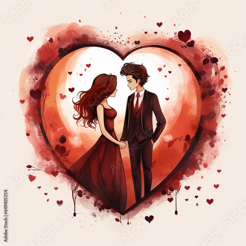 Love concept in modern style isolated on white background
