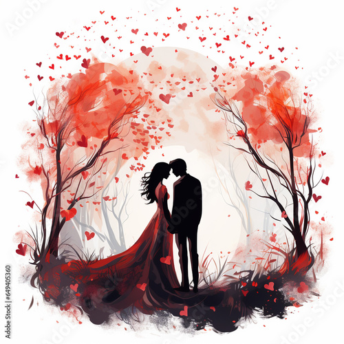Love concept in modern style isolated on white background