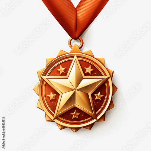 Gold medal isolated on white background