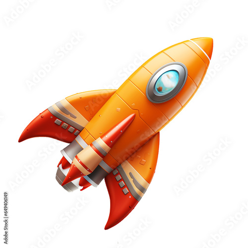 3d spaceship rocket Startup, space, business concept