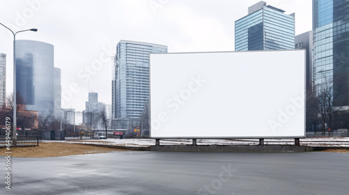 Your Design Here: Vibrant City Billboard Mock-up on a Summer Day.