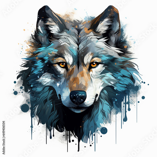 Wolf modern style isolated on white background