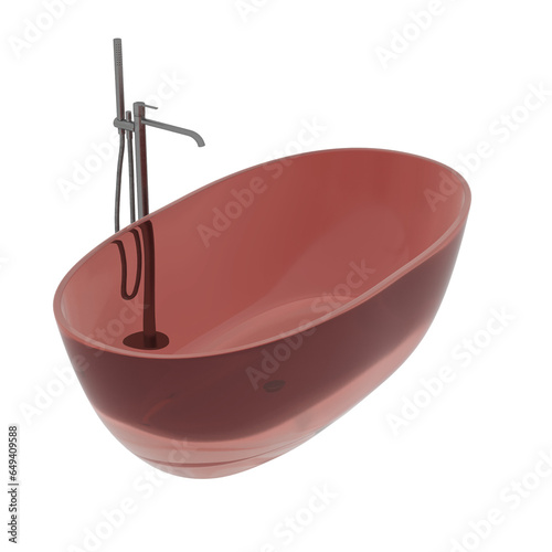 bathtub isolated on a transparent background, 3D illustration, and a CG render