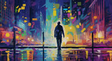 Lonely man in Big City, generative ai