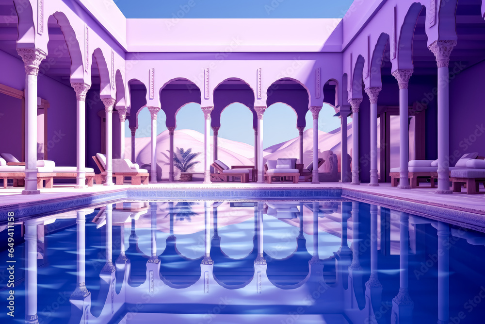 Big swimming pool at resort spa hotel, luxury resort swimming pool and