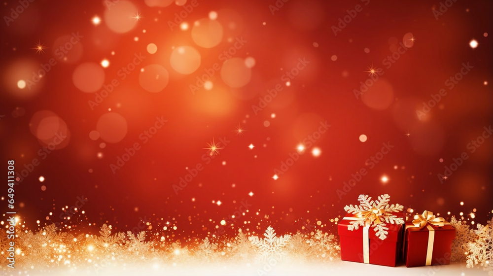 stockphoto, copy space, Gold Christmas and New Year Typographical on red Xmas background with winter landscape with snowflakes, light, stars. Merry Christmas card. Illustration. Gold and red. stockphoto, copy space, Gold Christmas and New Year Typographical on red Xmas background with winter landscape with snowflakes, light, stars. Merry Christmas card. Illustration. Gold and red.