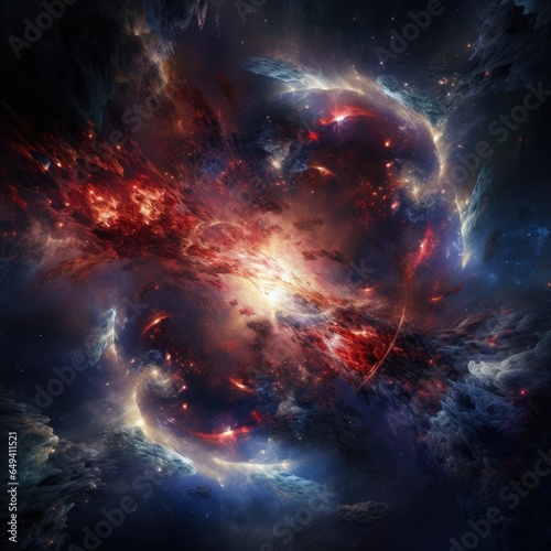 Illustration of the big bang in the universe