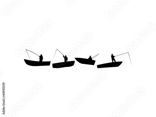 Fishing Boat Silhouette Vector