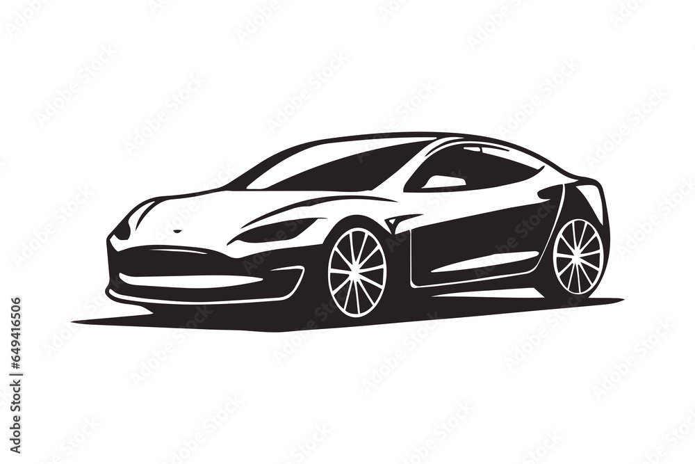 Sports car vector logo icon Motor vehicle dealership logo car silhouette Vector illustration