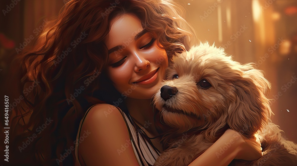 young girl with puppy young girl with puppy