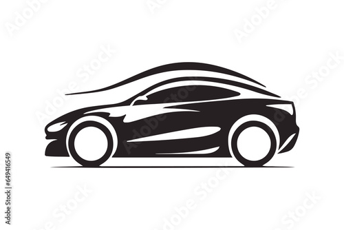 Sports car logo icon Motor vehicle dealership emblem Auto silhouette Vector illustration
