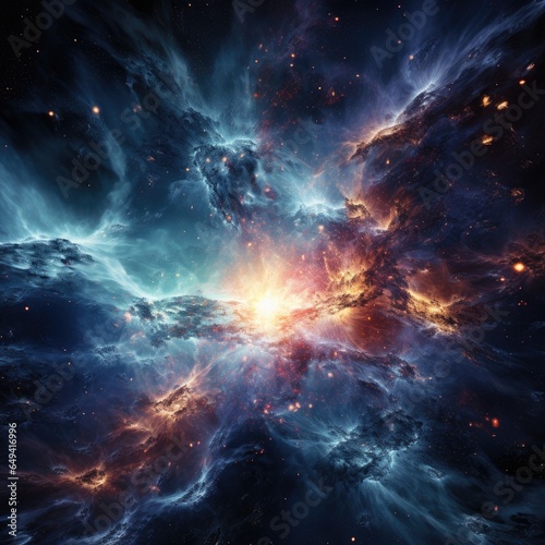 Illustration of the big bang in the universe photo
