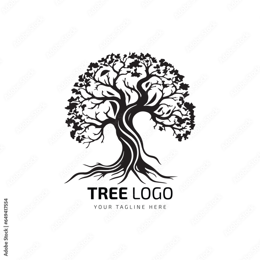 Tree minimal logo vector Tree minimal logo vector