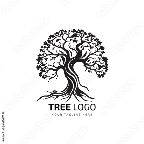 Tree minimal logo vector