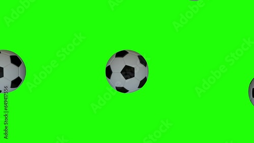 foot-ball pattern coming onto screen green screen 4k