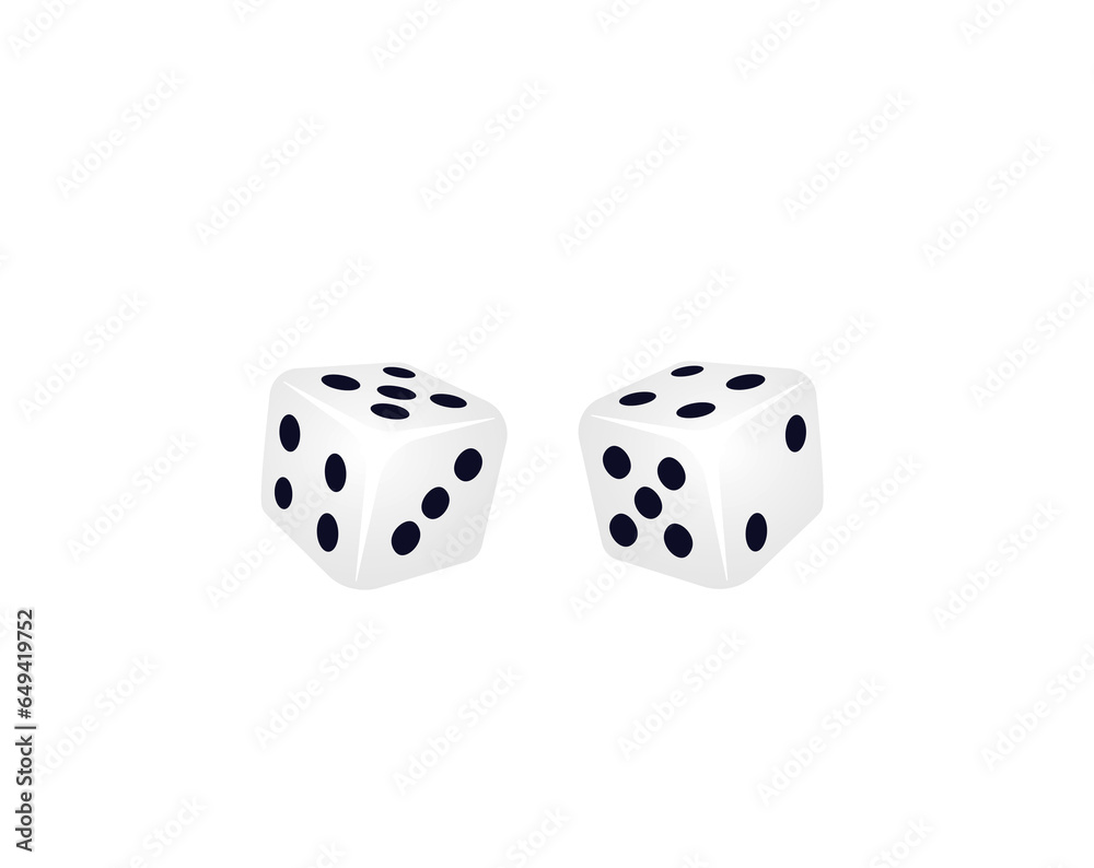 Dice on a white background. Vector illustration Dice on a white background. Vector illustration