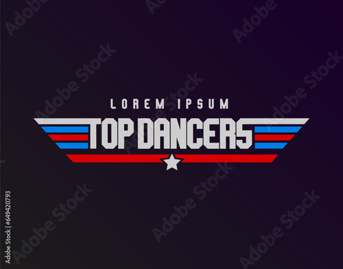 Top Dancers written vector typography unit.